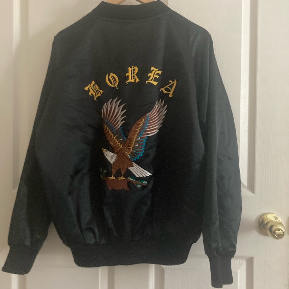 Vintage 80’s Korea Embroidered Eagle Souvenir Bomber Jacket